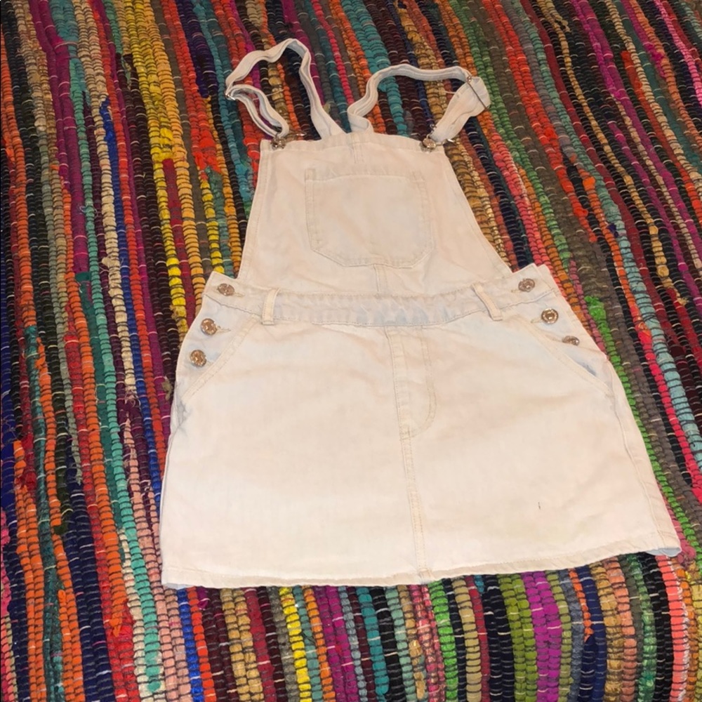 Light Wash Forever 21 Denim Jumper Mini Skirt